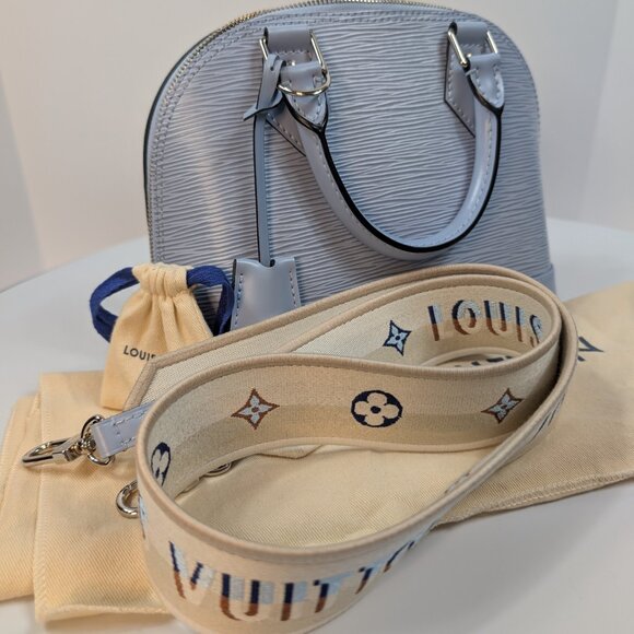Louis Vuitton Alma BB Handbag in Blue Epi Leather with LV Strap - Picture 2 of 16